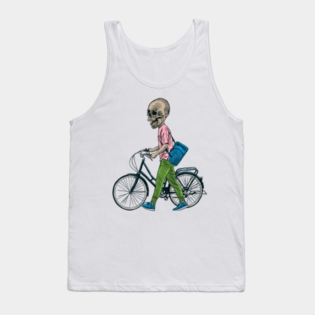 Skull Push Bicycle Tank Top by jafaris